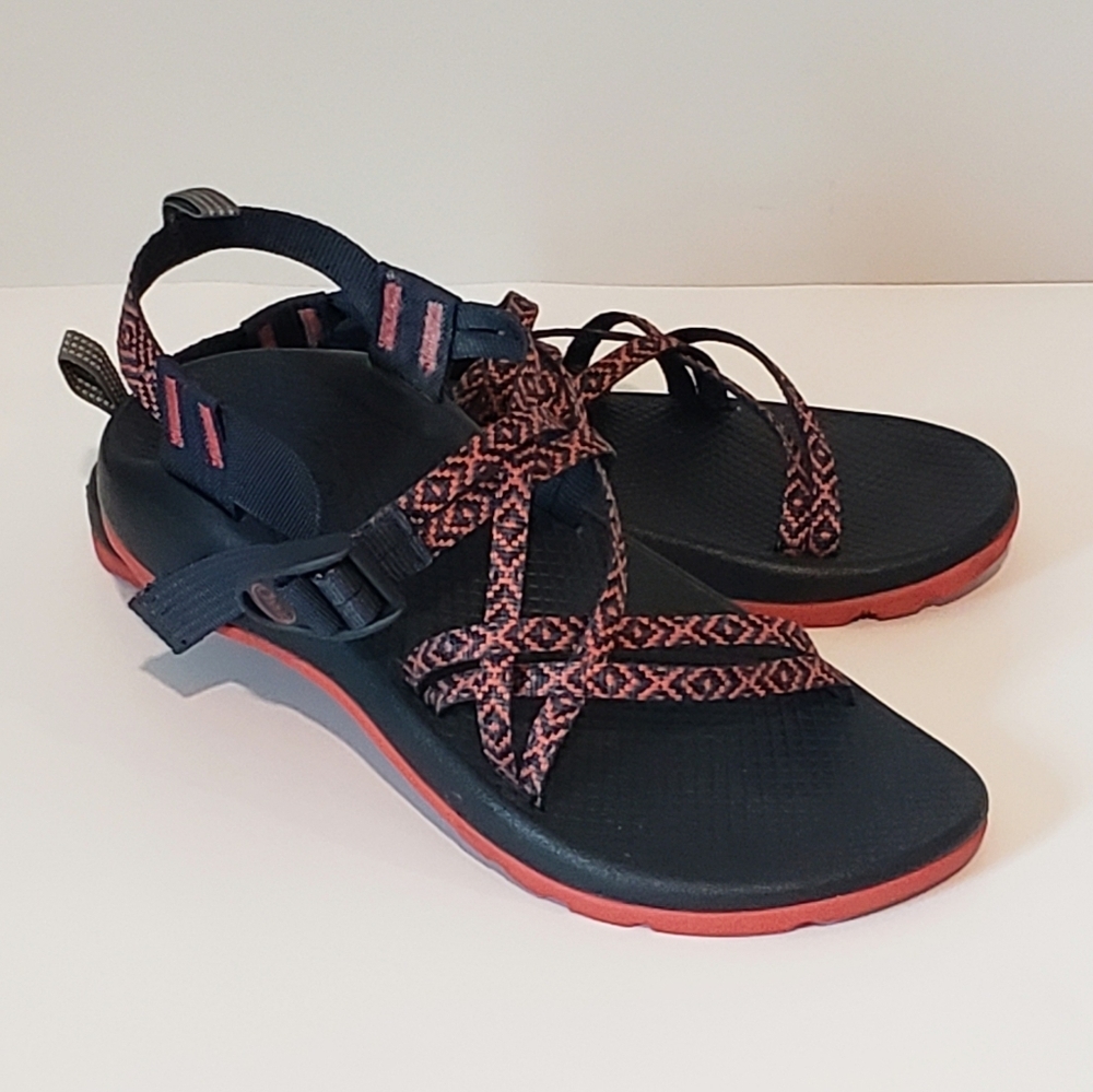 Chaco ZX1 Ecotread Padded Eclipse Sandals Girls Size 6 Kids JR Orange Black